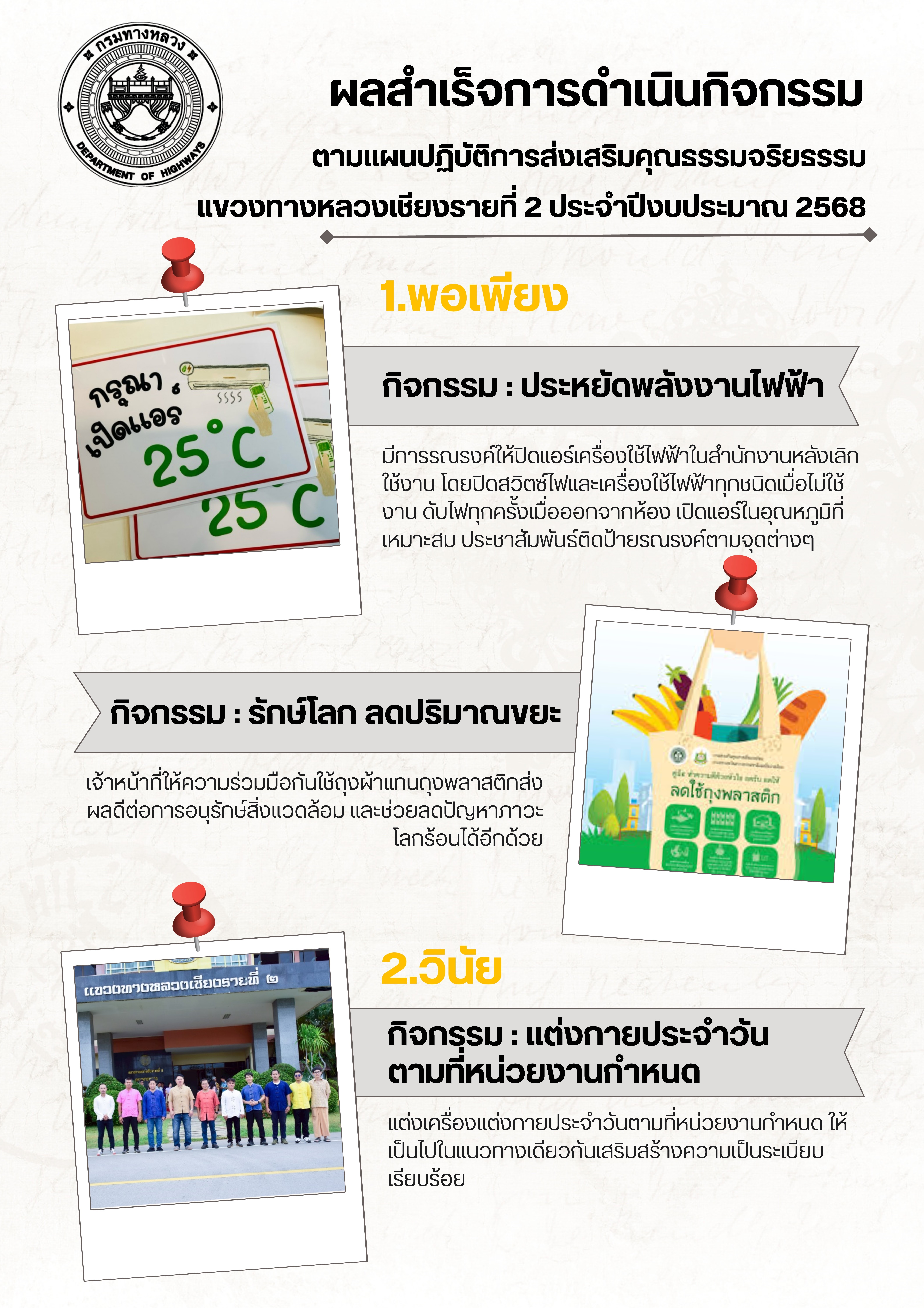 ผลสำเร็จการดำเนินกิจกรรม